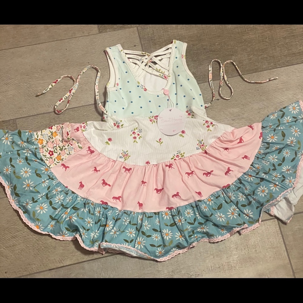 SweetHoney Floral Horse Dress